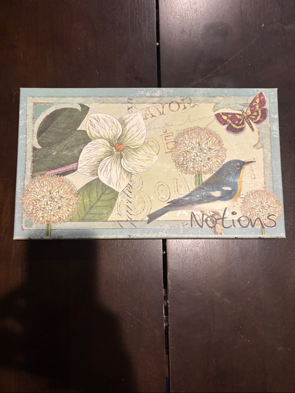 Notions Botanique Blue Parisian Bird Glass Tray by Sue Schlabach